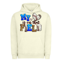 Pigment Pistachio my heart is on that field baseball Urban Hoodie - Zillion Design Studio