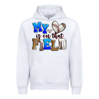 White my heart is on that field baseball Urban Hoodie - Zillion Design Studio