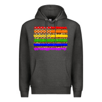 Charcoal Heather lgbtq and usa flag Premium Hoodie - Zillion Design Studio