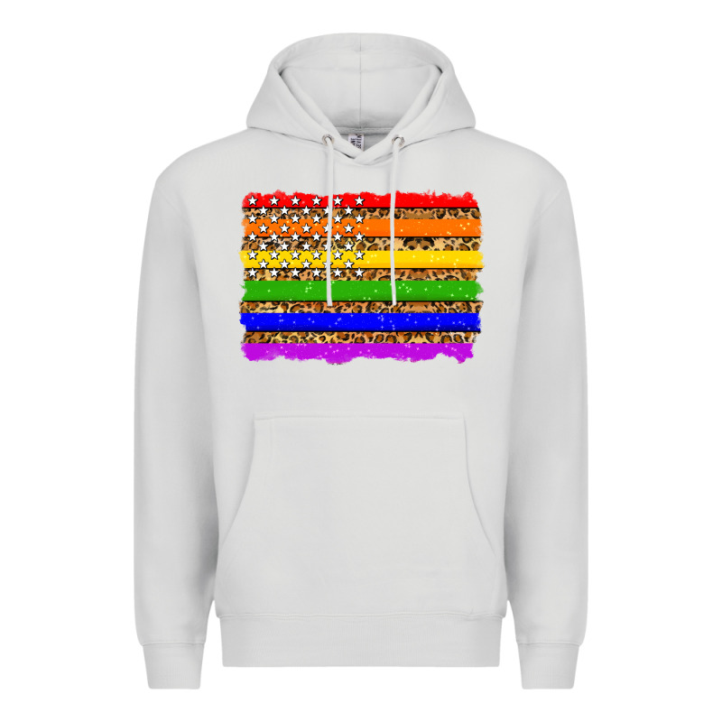 Lgbtq And Usa Flag Premium Hoodie by Zillion Design Studio | Teevron