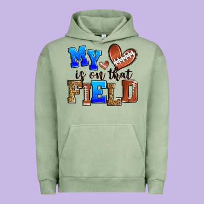 My Heart Is On That Field American Football Urban Hoodie Designed By Zillion Design Studio