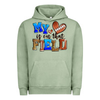 Pigment Oil Green my heart is on that field american football Urban Hoodie - Zillion Design Studio