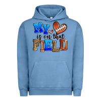 Pigment Pebble Blue my heart is on that field american football Urban Hoodie - Zillion Design Studio
