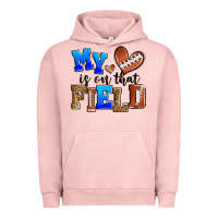 Pigment Salmon my heart is on that field american football Urban Hoodie - Zillion Design Studio