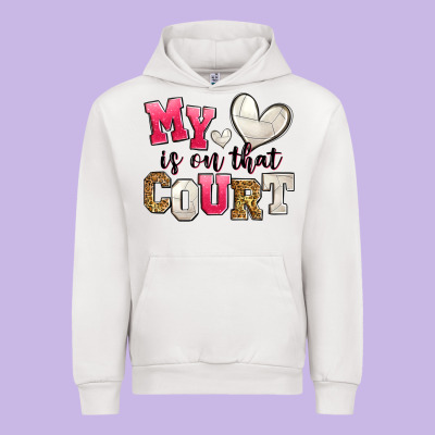 My Heart Is On That Court Volleyball Urban Hoodie Designed By Zillion Design Studio