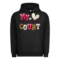 Pigment Black my heart is on that court volleyball Urban Hoodie - Zillion Design Studio