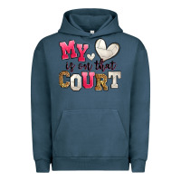Pigment Midnight Navy my heart is on that court volleyball Urban Hoodie - Zillion Design Studio