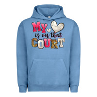Pigment Pebble Blue my heart is on that court volleyball Urban Hoodie - Zillion Design Studio