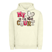 Pigment Pistachio my heart is on that court volleyball Urban Hoodie - Zillion Design Studio