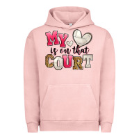 Pigment Salmon my heart is on that court volleyball Urban Hoodie - Zillion Design Studio