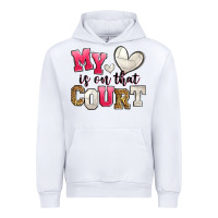White my heart is on that court volleyball Urban Hoodie - Zillion Design Studio