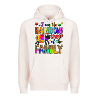 Pale Pink i am the rainbow sheep of the family Premium Hoodie - Zillion Design Studio