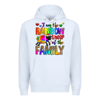 White i am the rainbow sheep of the family Premium Hoodie - Zillion Design Studio