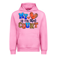 Fuchsia Pink my heart is on that court basketball Urban Hoodie - Zillion Design Studio