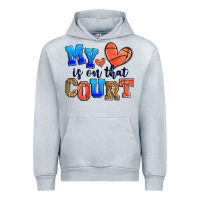 Heather Grey my heart is on that court basketball Urban Hoodie - Zillion Design Studio
