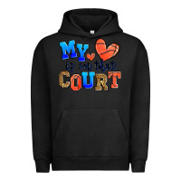 Pigment Black my heart is on that court basketball Urban Hoodie - Zillion Design Studio