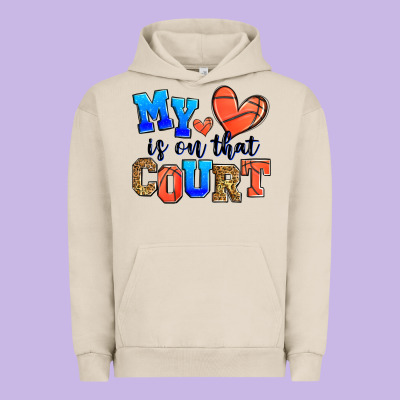 My Heart Is On That Court Basketball Urban Hoodie Designed By Zillion Design Studio