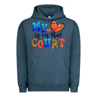 Pigment Midnight Navy my heart is on that court basketball Urban Hoodie - Zillion Design Studio