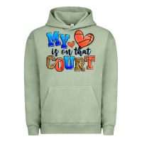 Pigment Oil Green my heart is on that court basketball Urban Hoodie - Zillion Design Studio