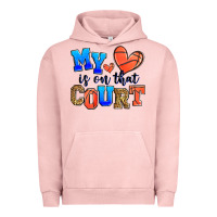 Pigment Salmon my heart is on that court basketball Urban Hoodie - Zillion Design Studio