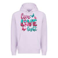 Lilac Live Love Fight Breast Cancer Premium Hoodie - texasbilliewilder