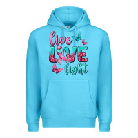 Ocean Blue Live Love Fight Breast Cancer Premium Hoodie - texasbilliewilder
