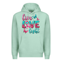 Seafoam Live Love Fight Breast Cancer Premium Hoodie - texasbilliewilder