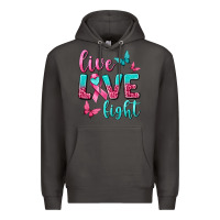 Smoke Live Love Fight Breast Cancer Premium Hoodie - texasbilliewilder