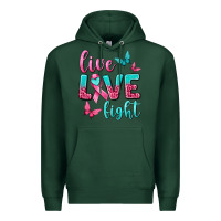 Sports Green Live Love Fight Breast Cancer Premium Hoodie - texasbilliewilder