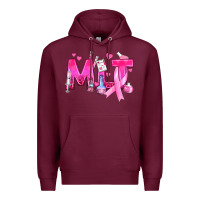 Burgundy Medical Laboratory Technician Breast Cancer Premium Hoodie - texasbilliewilder