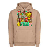 Pigment Burro i will always be your biggest fan softball Urban Hoodie - Zillion Design Studio
