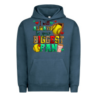 Pigment Midnight Navy i will always be your biggest fan softball Urban Hoodie - Zillion Design Studio