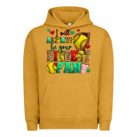 Pigment Peanut Butter i will always be your biggest fan softball Urban Hoodie - Zillion Design Studio
