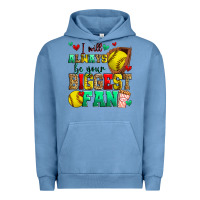 Pigment Pebble Blue i will always be your biggest fan softball Urban Hoodie - Zillion Design Studio