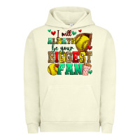 Pigment Pistachio i will always be your biggest fan softball Urban Hoodie - Zillion Design Studio