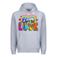 Heather Grey Choose love Premium Hoodie - Zillion Design Studio