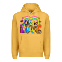 Mustard Choose love Premium Hoodie - Zillion Design Studio