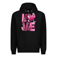 Black Love Cancer with Heart Premium Hoodie - texasbilliewilder