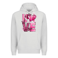 Dove Grey Love Cancer with Heart Premium Hoodie - texasbilliewilder