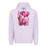 Lilac Love Cancer with Heart Premium Hoodie - texasbilliewilder