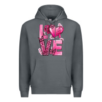 Rock Love Cancer with Heart Premium Hoodie - texasbilliewilder