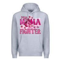 Heather Grey My Mama Is a Fighter with Ribbon Premium Hoodie - texasbilliewilder