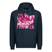 Navy My Mama Is a Fighter with Ribbon Premium Hoodie - texasbilliewilder