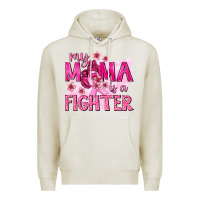 Oatmeal Heather My Mama Is a Fighter with Ribbon Premium Hoodie - texasbilliewilder