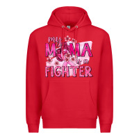 Red My Mama Is a Fighter with Ribbon Premium Hoodie - texasbilliewilder