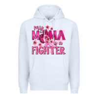 White My Mama Is a Fighter with Ribbon Premium Hoodie - texasbilliewilder