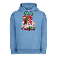 Pigment Pebble Blue christmas roosters Urban Hoodie - RanaPortraitStore