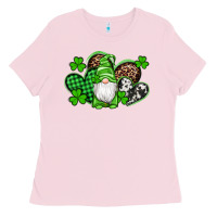 Bubblegum Pink st patricks day gnome with western hearts Ladies Tee - Artiststas