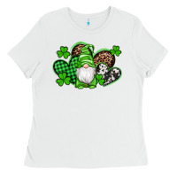 White st patricks day gnome with western hearts Ladies Tee - Artiststas