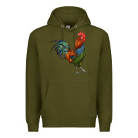 Army Green rooster Premium Hoodie - RanaPortraitStore